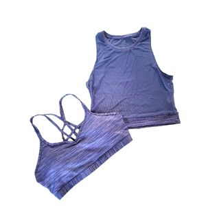 Zyia Calm Blue Luxe Strappy Bra set, XL